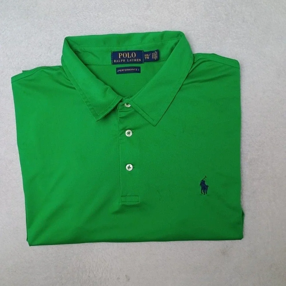 Polo Ralph Lauren Polo Shirt Mens 2XL Green Golf Performance Tennis Work School